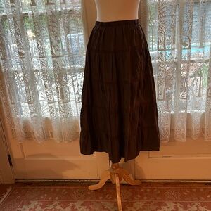 Garnet Hill Brown Midi A-Line Skirt